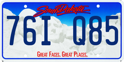 SD license plate 76IQ85