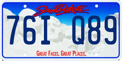 SD license plate 76IQ89