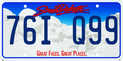 SD license plate 76IQ99