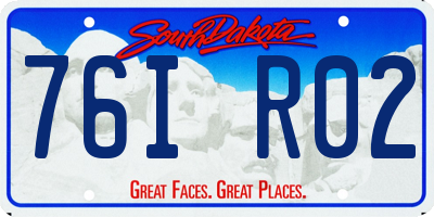 SD license plate 76IR02