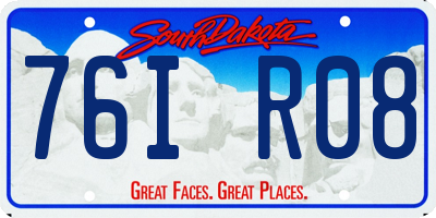 SD license plate 76IR08