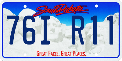 SD license plate 76IR11