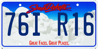 SD license plate 76IR16