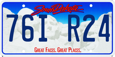 SD license plate 76IR24