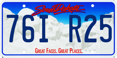 SD license plate 76IR25