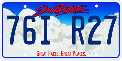 SD license plate 76IR27