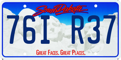 SD license plate 76IR37