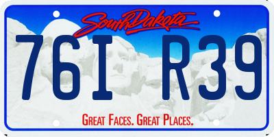 SD license plate 76IR39