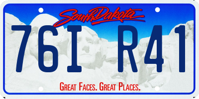 SD license plate 76IR41