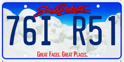 SD license plate 76IR51