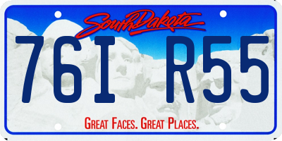 SD license plate 76IR55