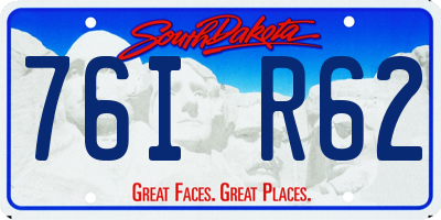 SD license plate 76IR62