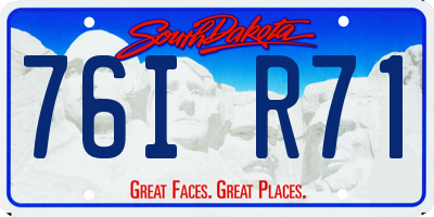 SD license plate 76IR71