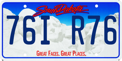 SD license plate 76IR76
