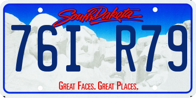 SD license plate 76IR79