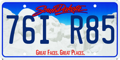 SD license plate 76IR85