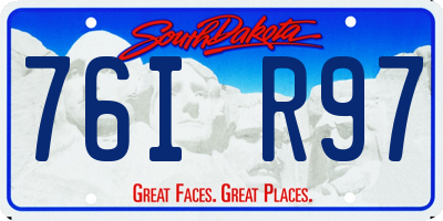 SD license plate 76IR97