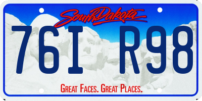 SD license plate 76IR98