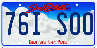 SD license plate 76IS00