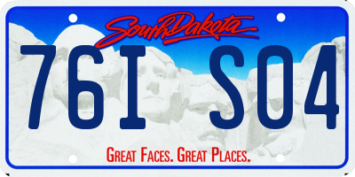 SD license plate 76IS04