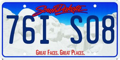 SD license plate 76IS08