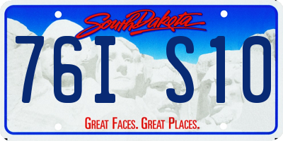 SD license plate 76IS10