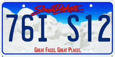 SD license plate 76IS12