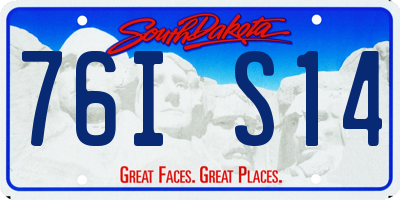 SD license plate 76IS14