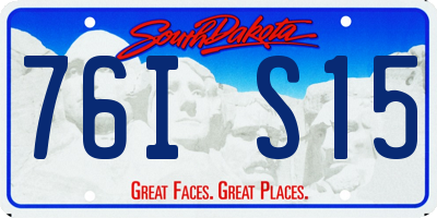 SD license plate 76IS15