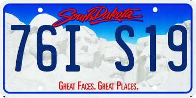 SD license plate 76IS19