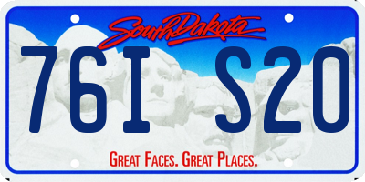 SD license plate 76IS20