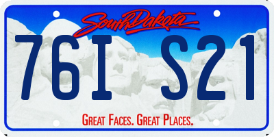SD license plate 76IS21
