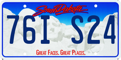 SD license plate 76IS24
