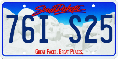 SD license plate 76IS25