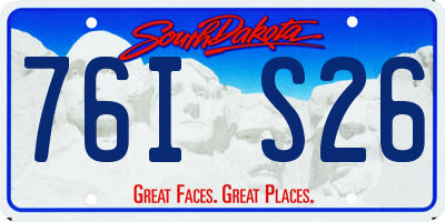 SD license plate 76IS26