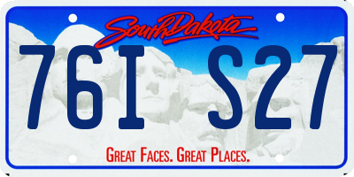 SD license plate 76IS27