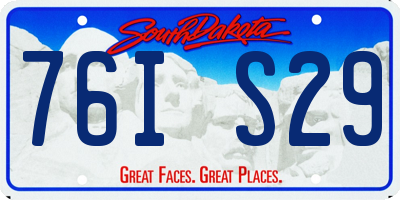 SD license plate 76IS29