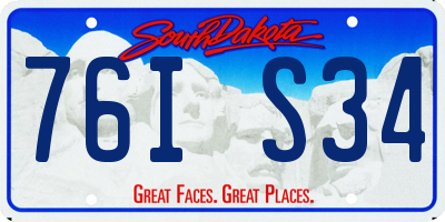 SD license plate 76IS34