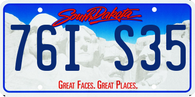 SD license plate 76IS35