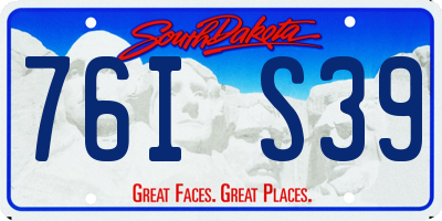 SD license plate 76IS39