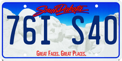SD license plate 76IS40