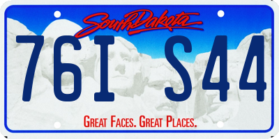 SD license plate 76IS44