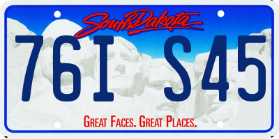 SD license plate 76IS45