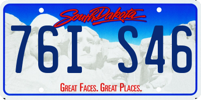 SD license plate 76IS46