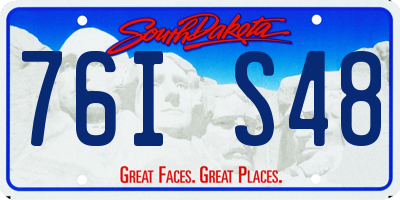 SD license plate 76IS48
