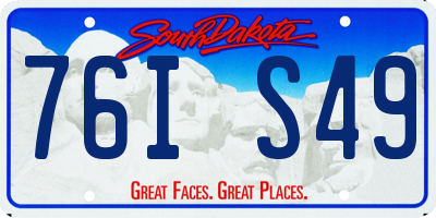 SD license plate 76IS49