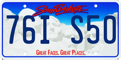 SD license plate 76IS50