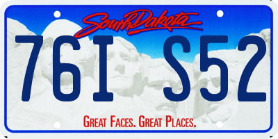 SD license plate 76IS52