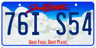 SD license plate 76IS54