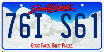 SD license plate 76IS61